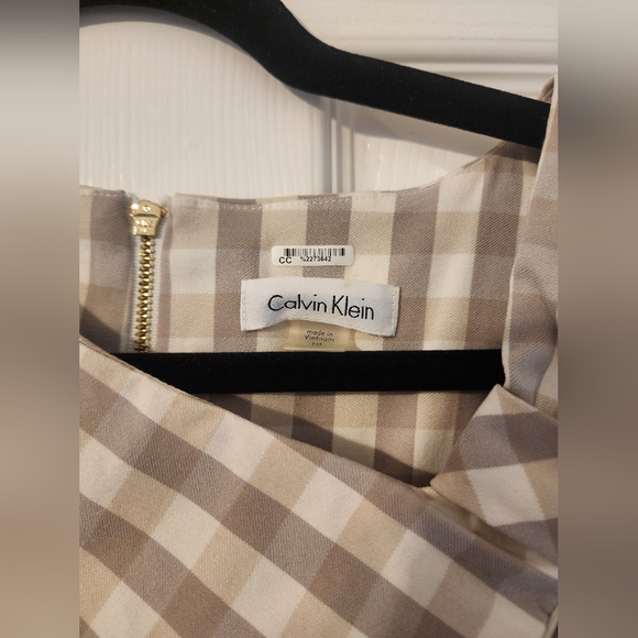 Calvin Klein Tan Gingham Dress - Picture 6 of 7